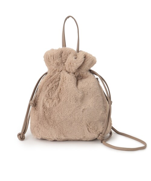 ITS'DEMO（イッツデモ）の「◆巾着2WAYファーショルダー（ショルダーバッグ・レディース・ダークグレー/ベージュ系その他4/グレー/ブラウン系・00）」の15枚目の写真