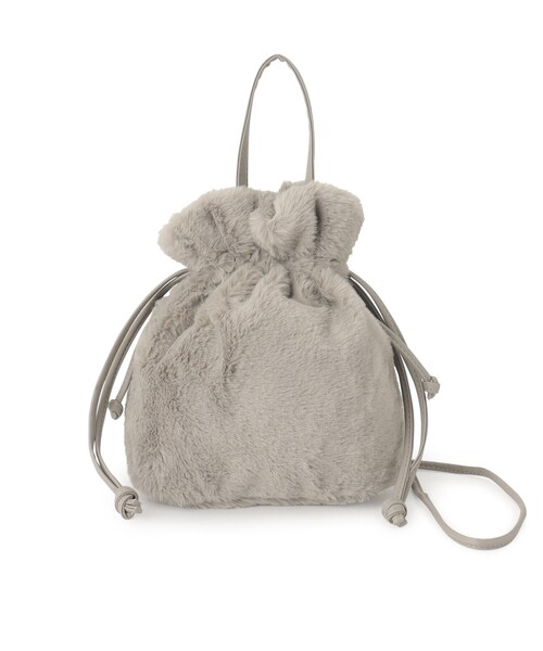 ITS'DEMO（イッツデモ）の「◆巾着2WAYファーショルダー（ショルダーバッグ・レディース・ダークグレー/ベージュ系その他4/グレー/ブラウン系・00）」の17枚目の写真