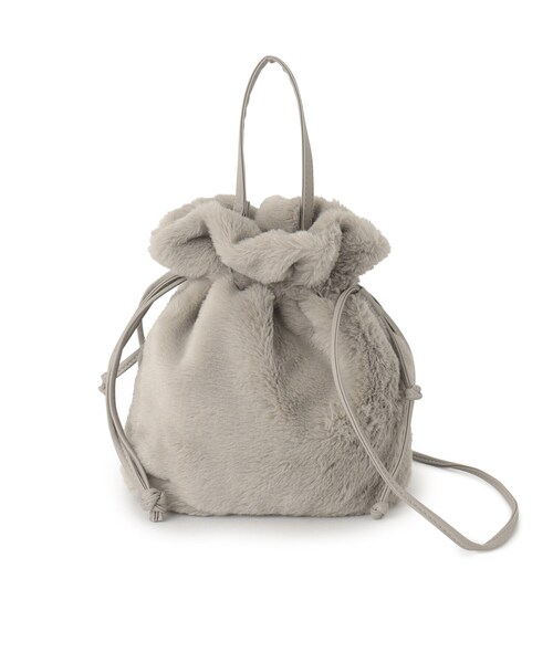 ITS'DEMO（イッツデモ）の「◆巾着2WAYファーショルダー（ショルダーバッグ・レディース・ダークグレー/ベージュ系その他4/グレー/ブラウン系・00）」の19枚目の写真