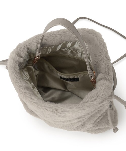ITS'DEMO（イッツデモ）の「◆巾着2WAYファーショルダー（ショルダーバッグ・レディース・ダークグレー/ベージュ系その他4/グレー/ブラウン系・00）」の21枚目の写真