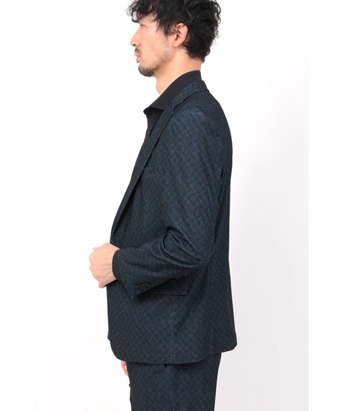 HIGH STREET（ハイストリート）の「HIGH STREET∴トリコットメッシュミニヘリンボンジャケット（テーラードジャケット・メンズ・ネイビー/グレー・S/M/L/LL）」の6枚目の写真