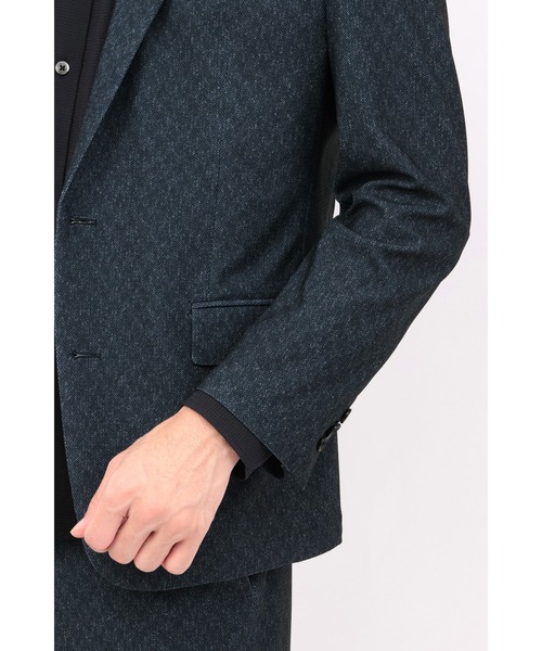 HIGH STREET（ハイストリート）の「HIGH STREET∴トリコットメッシュミニヘリンボンジャケット（テーラードジャケット・メンズ・ネイビー/グレー・S/M/L/LL）」の9枚目の写真
