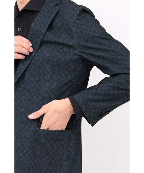 HIGH STREET（ハイストリート）の「HIGH STREET∴トリコットメッシュミニヘリンボンジャケット（テーラードジャケット・メンズ・ネイビー/グレー・S/M/L/LL）」の10枚目の写真