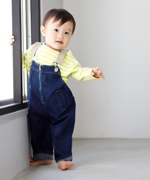 MAKE YOUR DAY(メイクユアデイ)の「フロントジップオーバーオール■80~140cm(サロペット/オーバーオール・キッズ・ベージュ/ネイビー/ブルー/オフホワイト・80/90/100/110/120/130/140)」の3枚目の写真