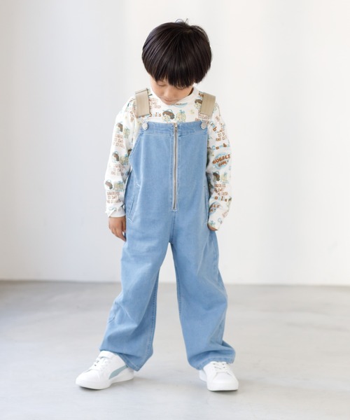 MAKE YOUR DAY(メイクユアデイ)の「フロントジップオーバーオール■80~140cm(サロペット/オーバーオール・キッズ・ベージュ/ネイビー/ブルー/オフホワイト・80/90/100/110/120/130/140)」の4枚目の写真