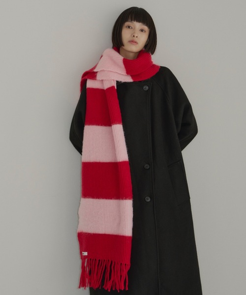 haek（ハク）の「border fringe muffler/ボーダーフリンジマフラー