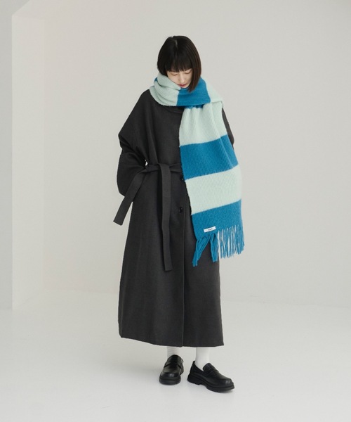 haek（ハク）の「border fringe muffler/ボーダーフリンジマフラー