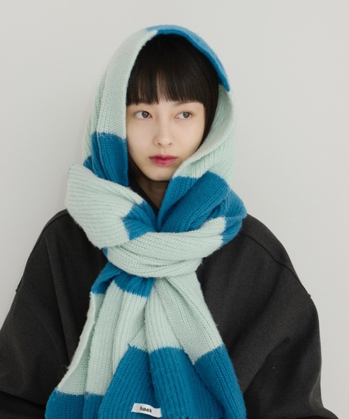haek（ハク）の「border fringe muffler/ボーダーフリンジマフラー