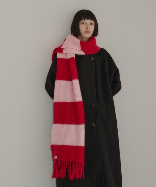haek（ハク）の「border fringe muffler/ボーダーフリンジマフラー