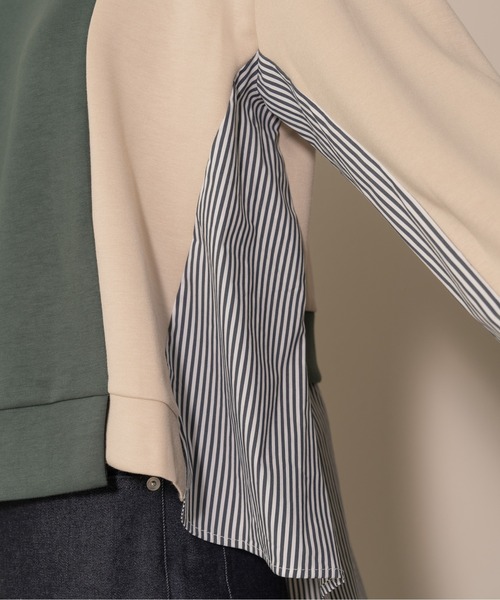 DOLLUPOOPS（ドールアップウップス）の「【ZOZO限定商品】ストライプシャツレイヤードライク配色トップス（その他トップス・レディース・グリーン・38）」の10枚目の写真