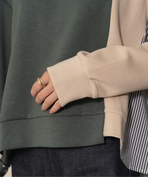 DOLLUPOOPS（ドールアップウップス）の「【ZOZO限定商品】ストライプシャツレイヤードライク配色トップス（その他トップス・レディース・グリーン・38）」の11枚目の写真