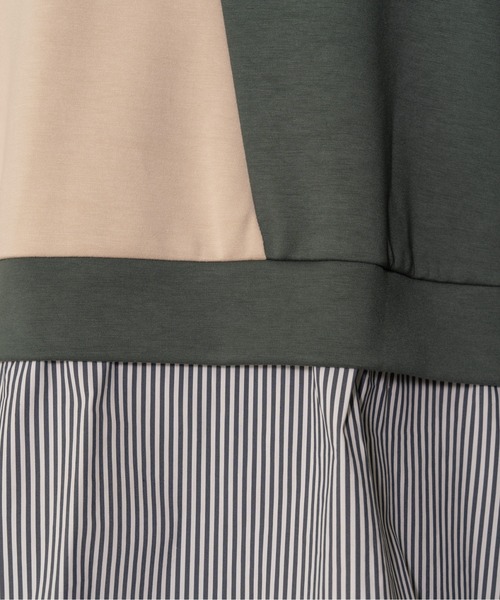 DOLLUPOOPS（ドールアップウップス）の「【ZOZO限定商品】ストライプシャツレイヤードライク配色トップス（その他トップス・レディース・グリーン・38）」の14枚目の写真