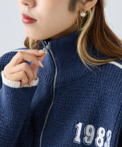 セール】ラインWジップニット（ニット/セーター）｜w closet（ダブル