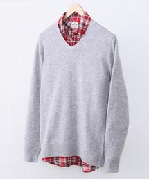 coen | ラムウールVネックニットプルオーバー(ニット/セーター)