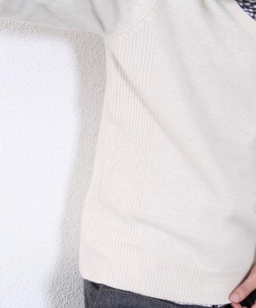 coen（コーエン）の「ラムウールVネックニットプルオーバー（ニット/セーター・メンズ・ライトグレー/ブラウン/ネイビー/ワイン/オフホワイト/ケリー・SMALL/MEDIUM/X-LARGE/LARGE）」の12枚目の写真