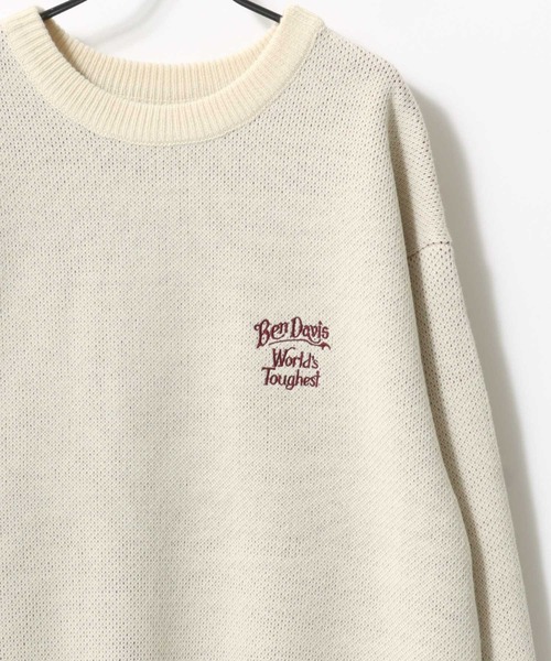 BEN DAVIS(ベンデイビス)の「BEN DAVIS/ベンデイビス CLASSIC LOGO KNIT TOP/オーバーサイズ ニット ストリート バックプリント ロゴ ワンポイント刺繍 セーター/レディース メンズ(ニット/セーター・メンズ・グレー/ブラック/アイボリー/マスタード・M/L/XL)」の5枚目の写真