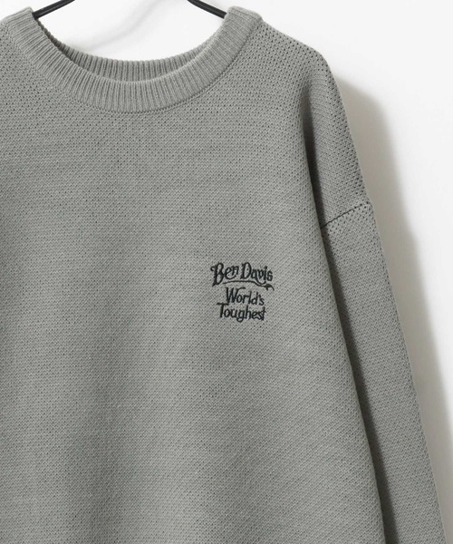 BEN DAVIS(ベンデイビス)の「BEN DAVIS/ベンデイビス CLASSIC LOGO KNIT TOP/オーバーサイズ ニット ストリート バックプリント ロゴ ワンポイント刺繍 セーター/レディース メンズ(ニット/セーター・メンズ・グレー/ブラック/アイボリー/マスタード・M/L/XL)」の9枚目の写真