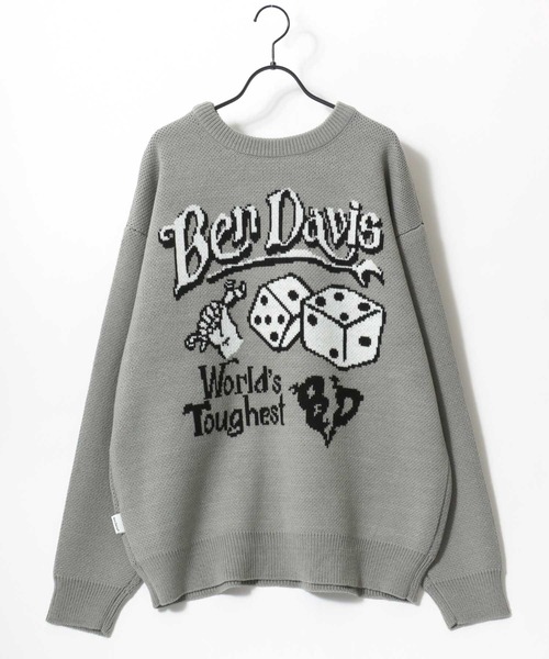 BEN DAVIS(ベンデイビス)の「BEN DAVIS/ベンデイビス CLASSIC LOGO KNIT TOP/オーバーサイズ ニット ストリート バックプリント ロゴ ワンポイント刺繍 セーター/レディース メンズ(ニット/セーター・メンズ・グレー/ブラック/アイボリー/マスタード・M/L/XL)」の18枚目の写真
