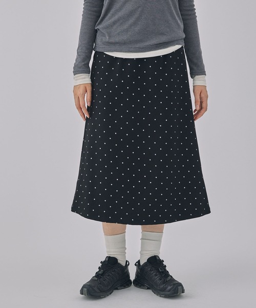 【Unblend】バイアスチェック/ドット フレアスカート