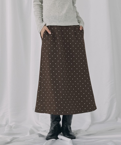 Unblend】バイアスチェック/ドット フレアスカート Unblend│MONO-MART