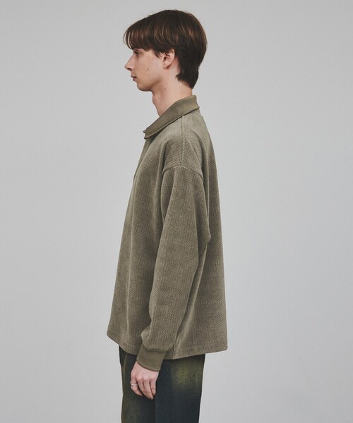 tk.TAKEO KIKUCHI（ティーケータケオキクチ）の「◆ジャカードモールポロカットソー（Tシャツ/カットソー・メンズ・グレー/ブラック・02/03）」の5枚目の写真