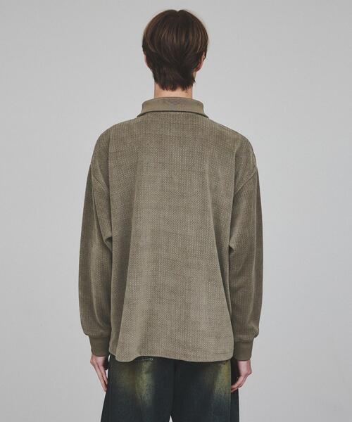 tk.TAKEO KIKUCHI（ティーケータケオキクチ）の「◆ジャカードモールポロカットソー（Tシャツ/カットソー・メンズ・グレー/ブラック・02/03）」の6枚目の写真