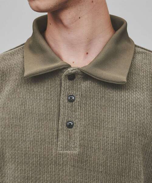 tk.TAKEO KIKUCHI（ティーケータケオキクチ）の「◆ジャカードモールポロカットソー（Tシャツ/カットソー・メンズ・グレー/ブラック・02/03）」の7枚目の写真