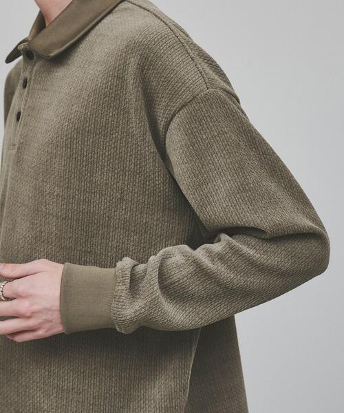 tk.TAKEO KIKUCHI（ティーケータケオキクチ）の「◆ジャカードモールポロカットソー（Tシャツ/カットソー・メンズ・グレー/ブラック・02/03）」の8枚目の写真