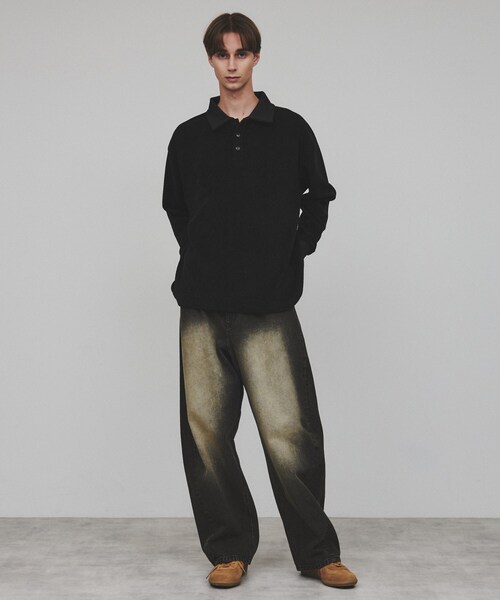 tk.TAKEO KIKUCHI（ティーケータケオキクチ）の「◆ジャカードモールポロカットソー（Tシャツ/カットソー・メンズ・グレー/ブラック・02/03）」の12枚目の写真