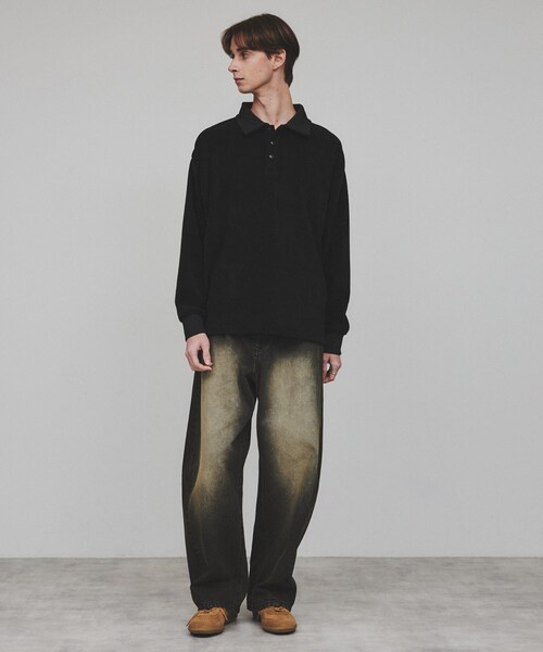 tk.TAKEO KIKUCHI（ティーケータケオキクチ）の「◆ジャカードモールポロカットソー（Tシャツ/カットソー・メンズ・グレー/ブラック・02/03）」の13枚目の写真