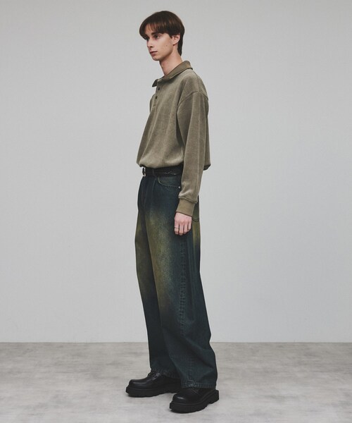 tk.TAKEO KIKUCHI（ティーケータケオキクチ）の「◆ジャカードモールポロカットソー（Tシャツ/カットソー・メンズ・グレー/ブラック・02/03）」の16枚目の写真