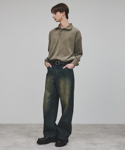 tk.TAKEO KIKUCHI（ティーケータケオキクチ）の「◆ジャカードモールポロカットソー（Tシャツ/カットソー・メンズ・グレー/ブラック・02/03）」の17枚目の写真