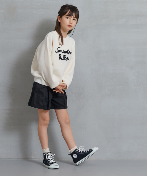 coca（coca）（コカ）の「【WEB限定セール】キッズ　親子お揃いロゴ刺繍ニット（ニット/セーター・キッズ・アイボリー/ネイビー・120/130/140/150）」の3枚目の写真