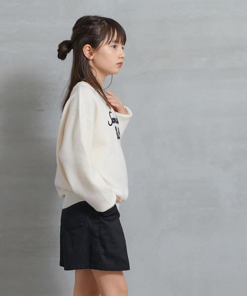 coca（coca）（コカ）の「【WEB限定セール】キッズ　親子お揃いロゴ刺繍ニット（ニット/セーター・キッズ・アイボリー/ネイビー・120/130/140/150）」の5枚目の写真