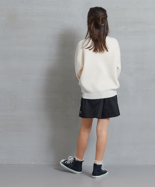 coca（coca）（コカ）の「【WEB限定セール】キッズ　親子お揃いロゴ刺繍ニット（ニット/セーター・キッズ・アイボリー/ネイビー・120/130/140/150）」の6枚目の写真