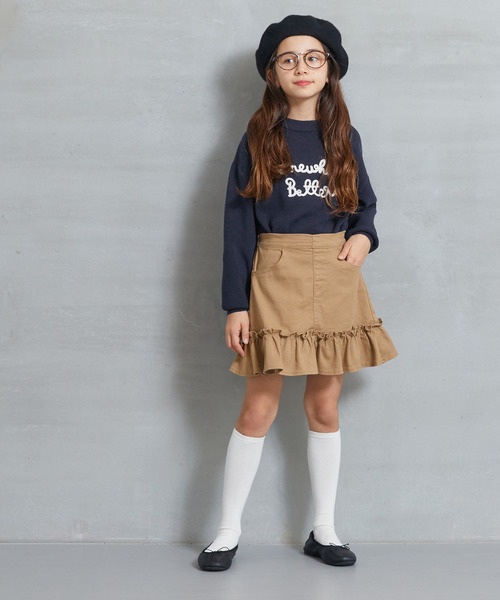 coca（coca）（コカ）の「【WEB限定セール】キッズ　親子お揃いロゴ刺繍ニット（ニット/セーター・キッズ・アイボリー/ネイビー・120/130/140/150）」の8枚目の写真