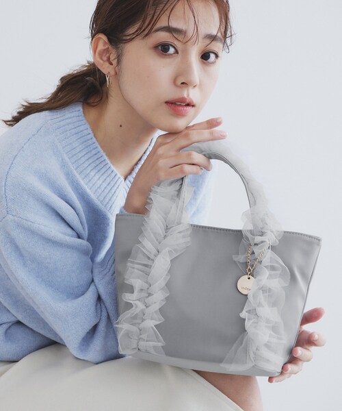 index（インデックス）の「2WAYフリルショルダーバッグ（トートバッグ・レディース・ピンク系/ライトグレー/ブラック・00）」の5枚目の写真