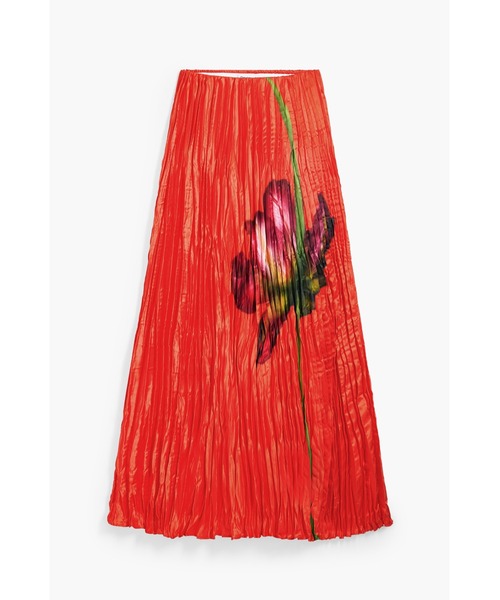 Desigual(デシグアル)の「フラワープリーツ ブラック ロングスカート(スカート・レディース・ブラック/オレンジ・XL/L/M/S/XS)」の8枚目の写真