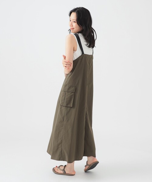 B:MING by BEAMS（ビーミングバイビームス）の「【洗える】2WAY ミリタリー ワンピース（S～M）（ジャンパースカート・レディース・ダークグリーン/ナチュラル・MEDIUM/SMALL）」の3枚目の写真
