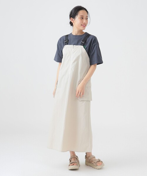 B:MING by BEAMS（ビーミングバイビームス）の「【洗える】2WAY ミリタリー ワンピース（S～M）（ジャンパースカート・レディース・ダークグリーン/ナチュラル・MEDIUM/SMALL）」の6枚目の写真