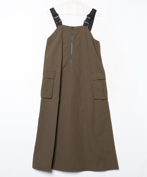 B:MING by BEAMS（ビーミングバイビームス）の「【洗える】2WAY ミリタリー ワンピース（S～M）（ジャンパースカート・レディース・ダークグリーン/ナチュラル・MEDIUM/SMALL）」の5枚目の写真