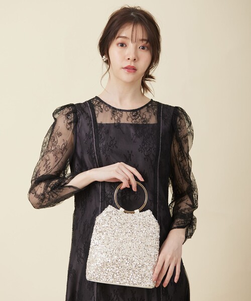 ANY SIS（エニィスィス）の「【2WAY】リングメタルスパンコール ショルダーバッグ（ショルダーバッグ・レディース・シルバー系/ブラック系・2）」の2枚目の写真