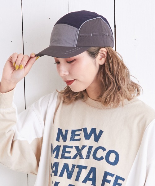 CUBE SUGAR(キューブシュガー)の「配色ワークキャップ(キャップ・レディース・グレー/ブラック/ベージュ・M)」の1枚目の写真