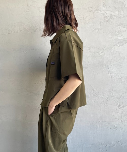 THOUSAND MILE（サウザンドマイル）の「[THOUSAND MILE/サウザンド マイル] 別注 サマーバケーション ワイドパンツセットアップ（セットアップ・レディース・ネイビー/オリーブ/チャコールグレー/ブラック・F）」の9枚目の写真