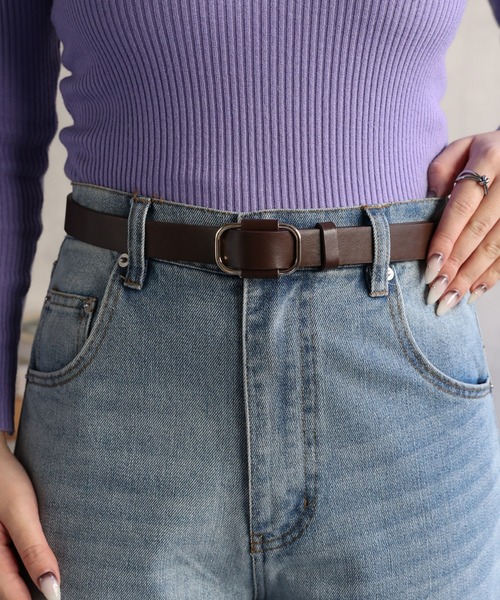 ap retro（アプレトロ）の「【選べる】フェイクレザーノンホールベルト（ベルト・レディース・ベージュ/モカ/ブラウン/キャメル/ベージュ系その他/ブラック系その他/ブラック・FREE）」の3枚目の写真