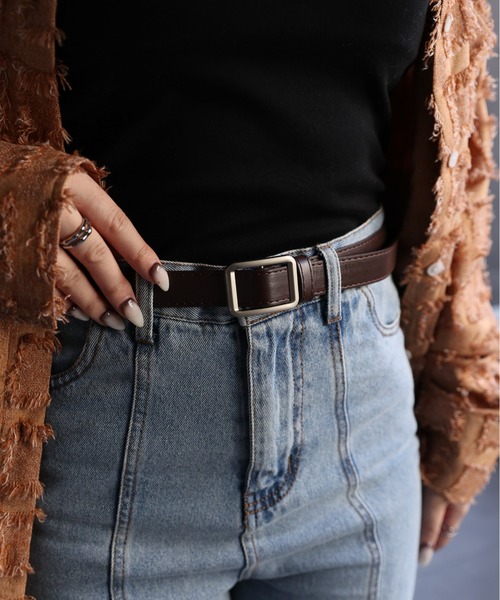 ap retro（アプレトロ）の「【選べる】フェイクレザーノンホールベルト（ベルト・レディース・ベージュ/モカ/ブラウン/キャメル/ベージュ系その他/ブラック系その他/ブラック・FREE）」の18枚目の写真