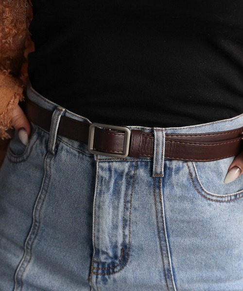 ap retro（アプレトロ）の「【選べる】フェイクレザーノンホールベルト（ベルト・レディース・ベージュ/モカ/ブラウン/キャメル/ベージュ系その他/ブラック系その他/ブラック・FREE）」の19枚目の写真