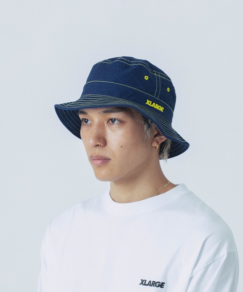 XLARGE（エクストララージ）の「CONTRAST STITCHED BUCKET HAT（ハット・メンズ・ブラック/ネイビー/パープル・L/M）」の6枚目の写真