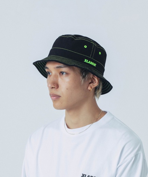 XLARGE（エクストララージ）の「CONTRAST STITCHED BUCKET HAT（ハット・メンズ・ブラック/ネイビー/パープル・L/M）」の8枚目の写真