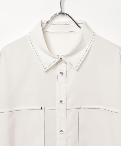 PAGEBOY（ページボーイ）の「ハイショクステッチルーズシャツ（シャツ/ブラウス・レディース・ブラック/パープル/オフホワイト・FREE）」の22枚目の写真